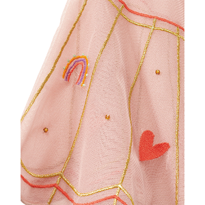 Stych Tulle Heart Embroidered Cape for kids/children