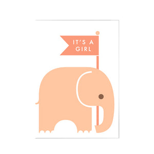 Dicky Bird Girl Elephant Card