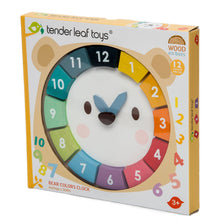 Load image into Gallery viewer, Tender Leaf Toys wooden Bear Colours Clock