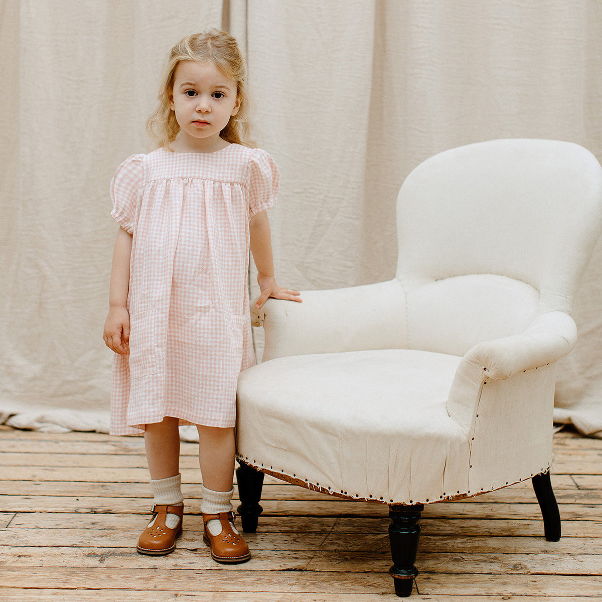 cat's cradle dress with Two front pockets attached from nellie quats for toddlers, kids/children