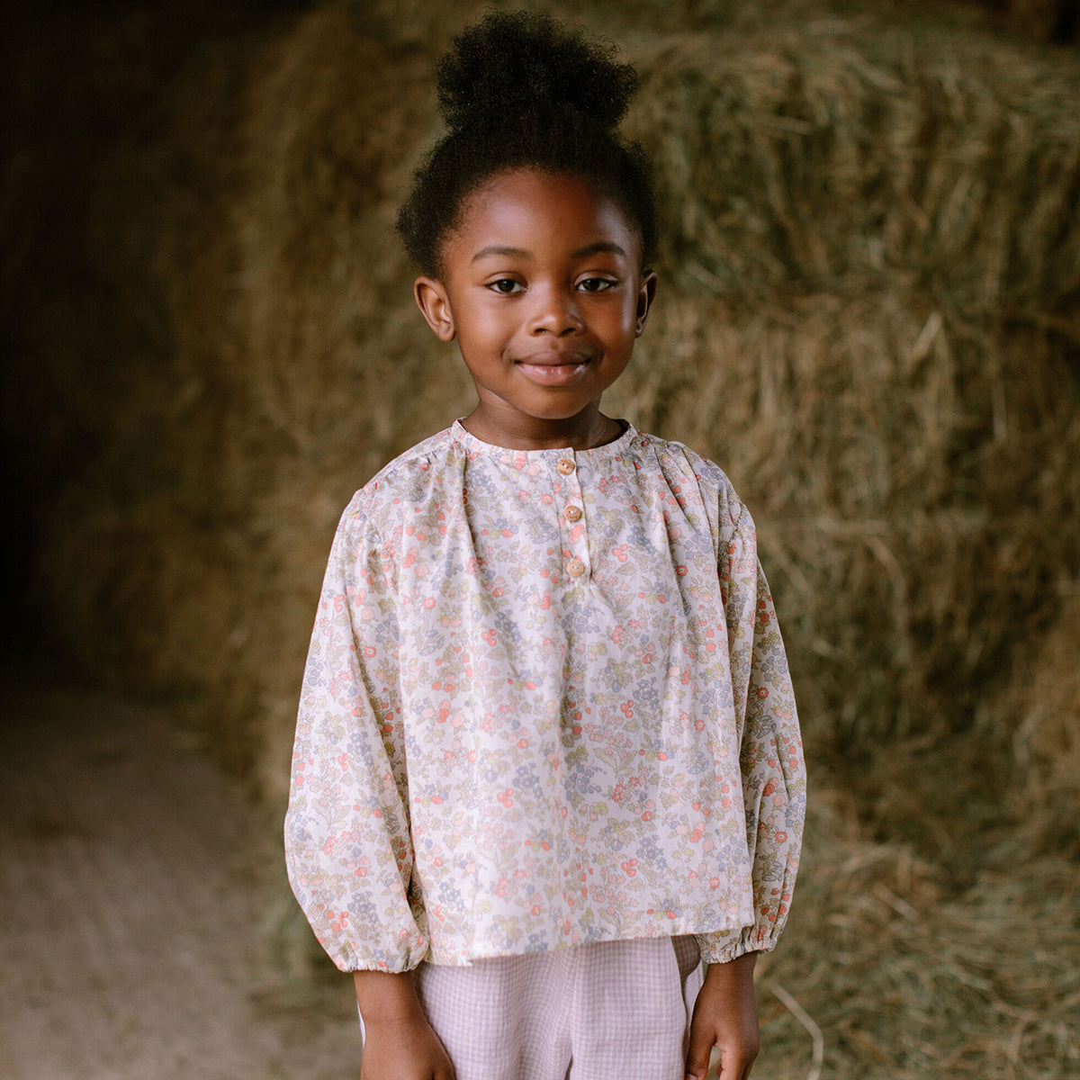 mother may I organic cotton blouse from nellie quats in colour Nancy Ann Liberty print / flowers and berries pattern for toddlers and kids