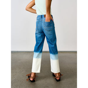 straight cut pinata jeans in deep bleach blue from bellerose for teens