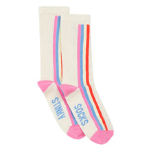 Load image into Gallery viewer, white socks with stripes and stinky socks print for kids from hundred pieces