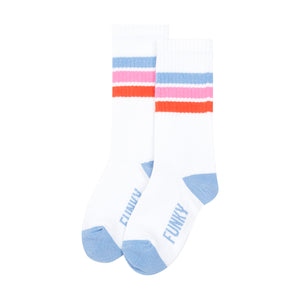 funky feet print socks in white from hundred pieces for kids