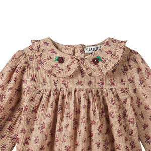 Crepe Cotton Voile Dress with all-over pink flowers print from Emile et Ida for babies and toddlers