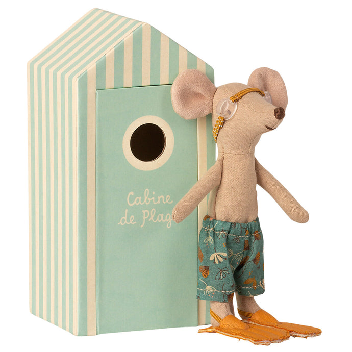 Maileg Beach Mice, Big Brother in Cabin De Plage