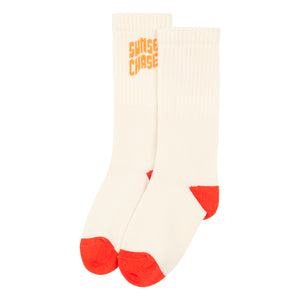 white socks with sunset chaser decorative print from hundred pieces for kids