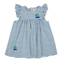 Load image into Gallery viewer, Bobo Choses Blue Stripes Ruffle Dress