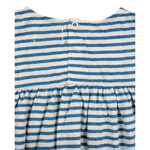 Load image into Gallery viewer, Bobo Choses Blue Stripes Ruffle Dress ss23