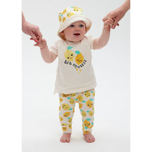 organic cotton baby t-shirt with a lemon print from the bonnie mob