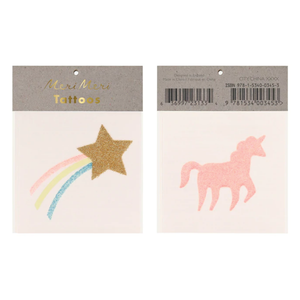 Meri Meri Small Tattoos - Star & Unicorn