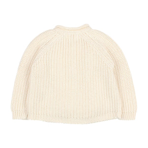 Búho Cotton Knit Cardigan in the colour ecru/white for babies and toddlers