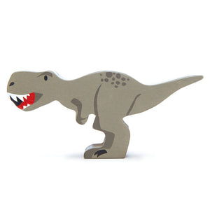 wooden dinosaur toys with a storage shelf from tender leaf toys