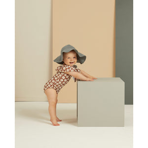 floppy sun hat that keeps little ones protected from the sun in style from rylee + cru in the colour sea / blue for newborns, babies, toddlers, kids