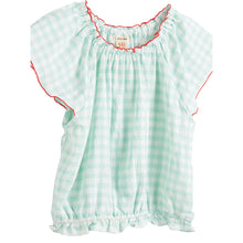 Load image into Gallery viewer, Bellerose Kids Mint green gingham blouse