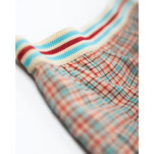 Load image into Gallery viewer, sada red check skirt with an elasticated waistband from ao76 for kids/children and teens/teenagers