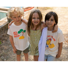 Load image into Gallery viewer, kids tee with a fun tiny island print from tiny cottons