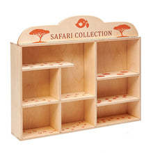 Load image into Gallery viewer, wooden shelf for safari animals from tender leaf toys