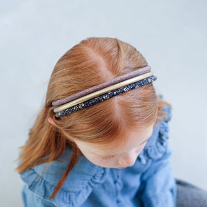 Winter Flora Alice Bands 3 Pack in colour gold, navy blue floral and multi-glitter from mimi & lula for kids/children