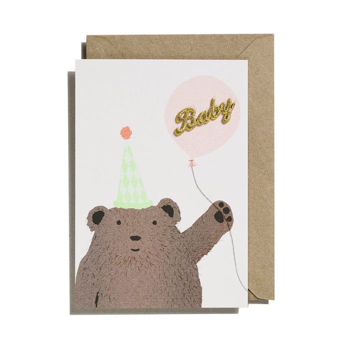 Copy of Petra Boase Riso Baby Card - Bear & Balloon