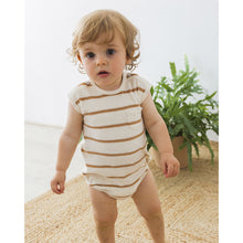 Load image into Gallery viewer, terry cloth romper with stripes from búho for babies