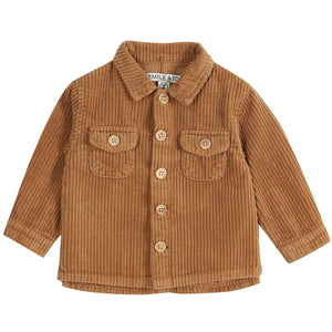 Emile et Ida Brown Velvet Overshirt for babies and toddlers