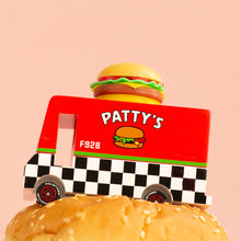 Load image into Gallery viewer, patty&#39;s hamburger van toy car from candylab kids