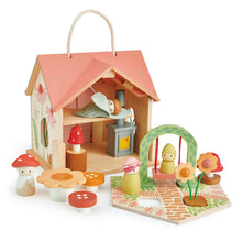 Load image into Gallery viewer, Wooden Doll House with four dolls from ThreadBear Design