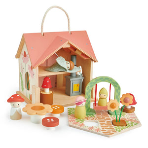 Wooden Doll House with four dolls from ThreadBear Design