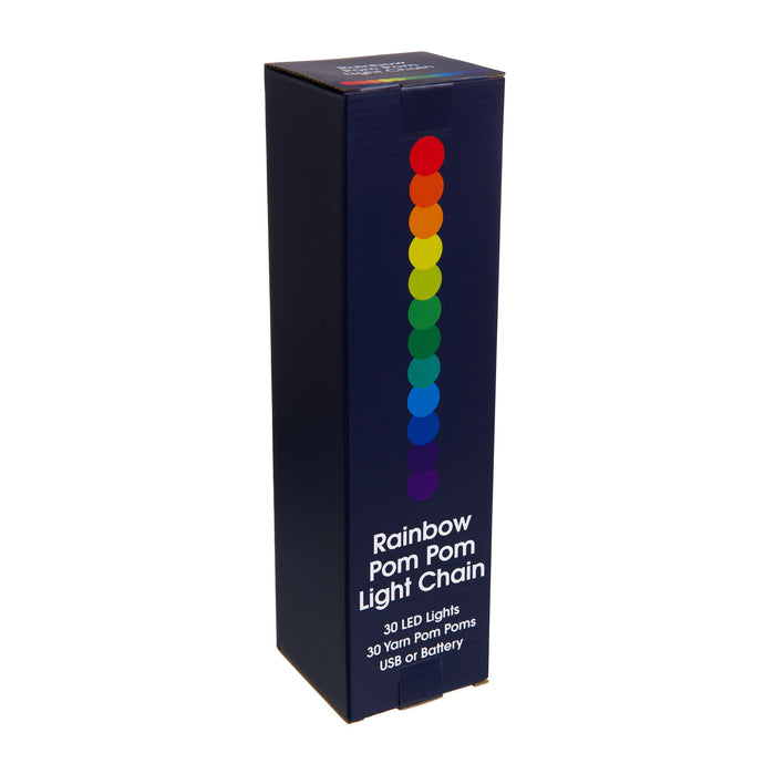 PomPom Galore Rainbow Pom Pom Light Chain