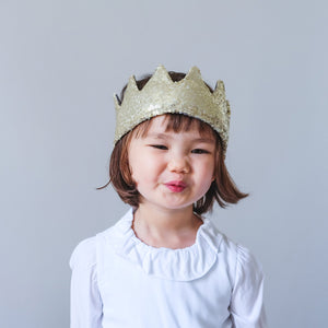 Sequin crown with gold sequin front and satin back from mimi & lula for kids/children