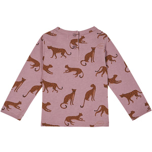 Emile et Ida Purple Leopard Long Sleeve T-Shirt for babies and toddlers