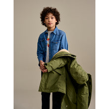 Load image into Gallery viewer, relaxed A-shape and comfortable cut haron parka in green from bellerose for kids/children and teens/teenagers