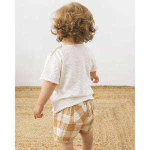 shorts in a gingham pattern made from cotton from búho for babies and toddlers