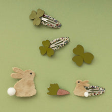 Load image into Gallery viewer, cute easter hair clips with bunny, carrot, clover from mimi &amp; lula