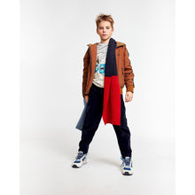 Load image into Gallery viewer, navy blue cotton warner trousers/pants in a loose fit and normal length from ao76 for kids/children and teens/teenagers