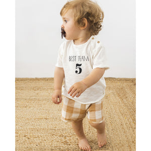 best team t-shirt with buttons on the shoulder for easy neck opening for babies and toddlers from búho