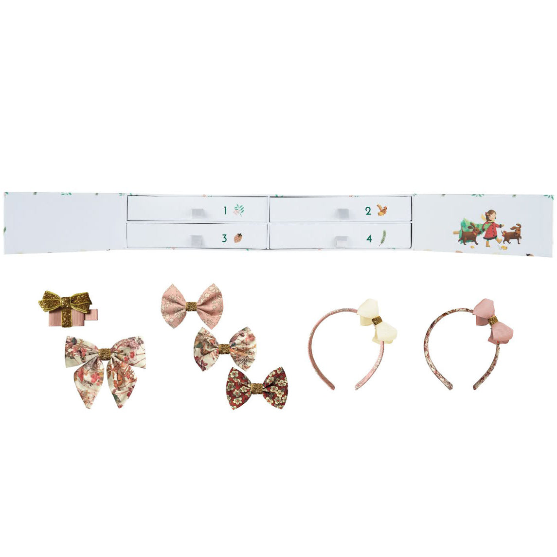 Milledeux Advent Calendar with hair accessories for children