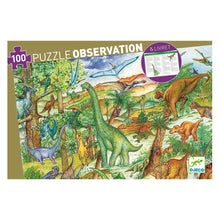 Load image into Gallery viewer, Djeco Observation Puzzle 100pcs - Dinosaur