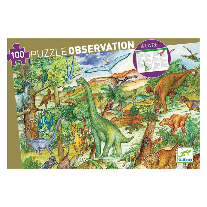 Djeco Observation Puzzle 100pcs - Dinosaur