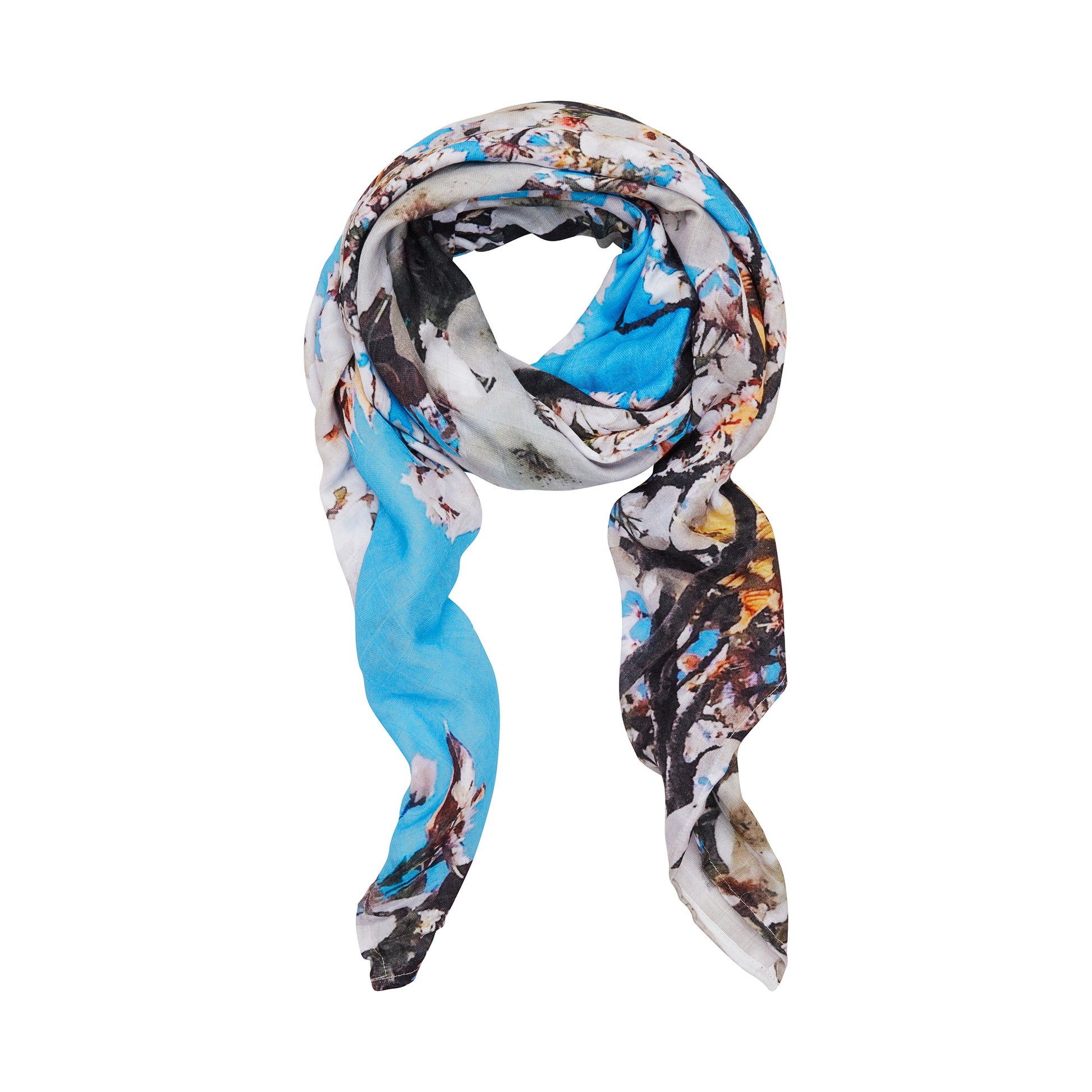 A.T London Blue Cherry Blossom Ninja Scarf