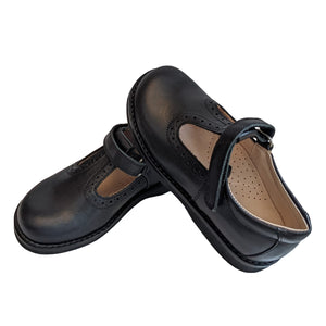 Beberlis T-Bar Shoes in black leather