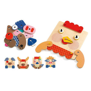 Djeco Create Faces Wooden Puzzle