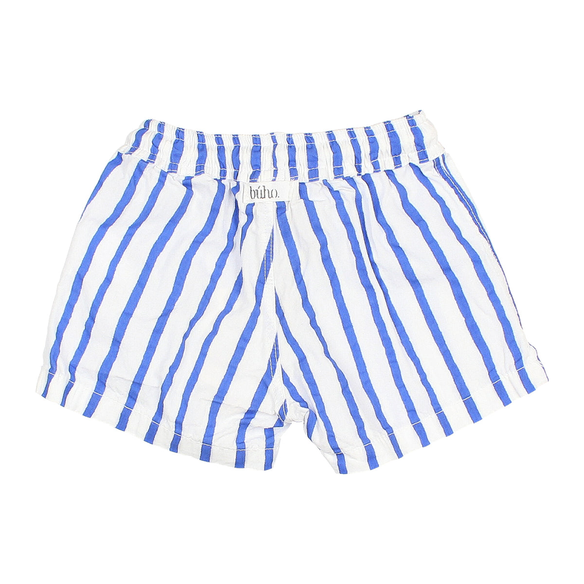 navy stripes swimsuit in the colour white with an elasticated waistband and adjustable drawstring for babies and toddlers from búho