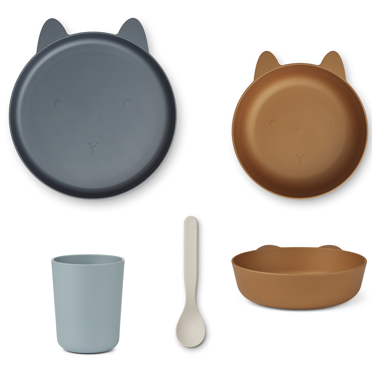 Liewood Paul Tableware Set: 4-Pack Rabbit/Whale blue multi mix