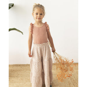 folk skirt-pants/trousers in a Provence flowers print from búho for toddlers and kids/children