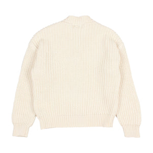 Búho Cotton Knit Cardigan in the colour ecru/white for toddlers and kids/children