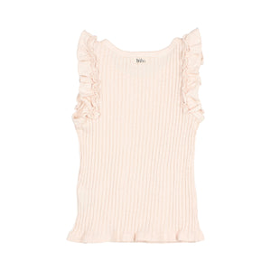 Búho Rib Ruffle T-Shirt in the colour rose/pink for toddlers and kids/children