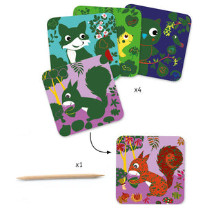 Djeco Scratch Cards for Little Ones - Country Creatures