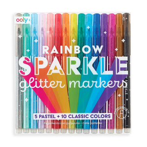 OOLY Rainbow Sparkle Glitter Markers - Set of 15